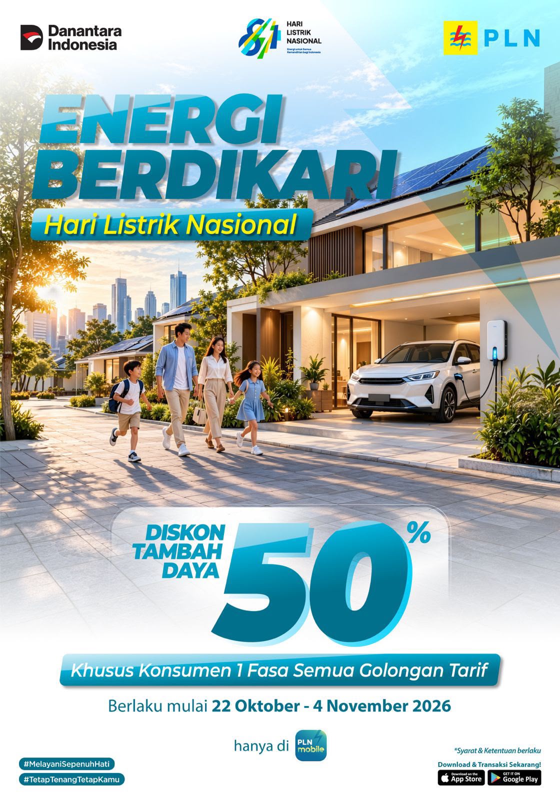 Sambut Hari Listrik Nasional, PLN Hadirkan Diskon Tambah Daya 50 Persen melalui Program Energi Berdikari